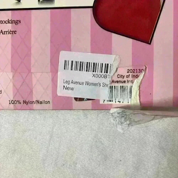 New Leg Avenue Sheer Backseam Stockings One Size Model 1000 Red Valentines Day - Picture 9 of 9